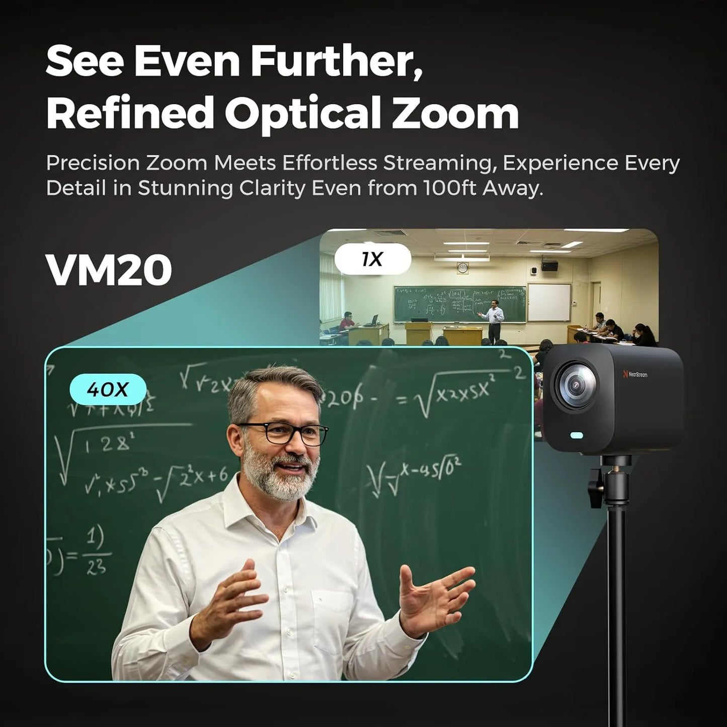 NearStream VM20: 4K AI Noise-Canceling Streaming Camera - iDesign Communications