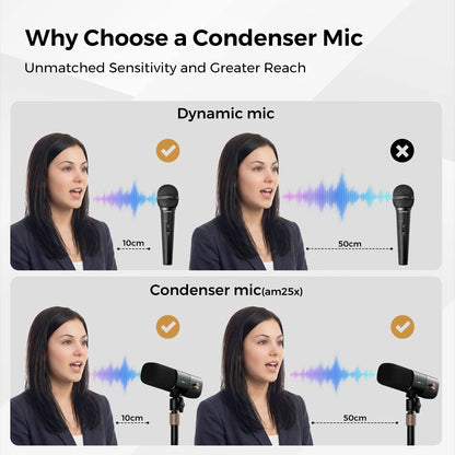 NearStream AM25X: AI Noise-Canceling USB&XLR Condenser Microphone - iDesign Communications